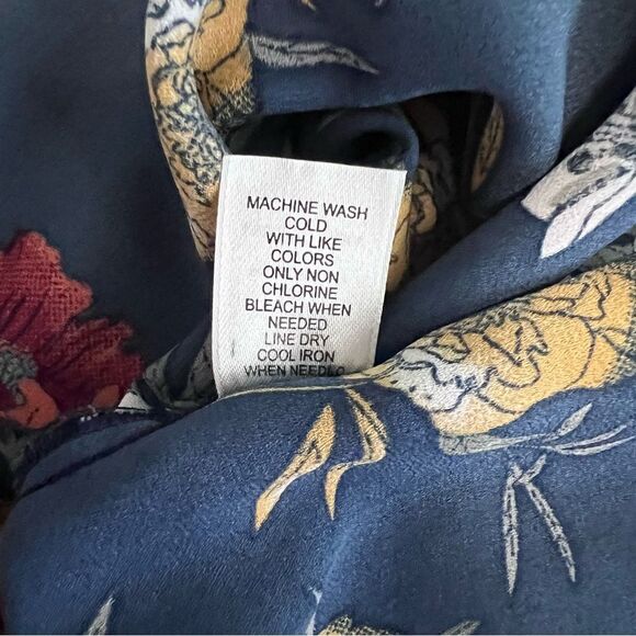 Krazy Kat Blue Floral Bell Sleeve Blouse Size M - Picture 6 of 6